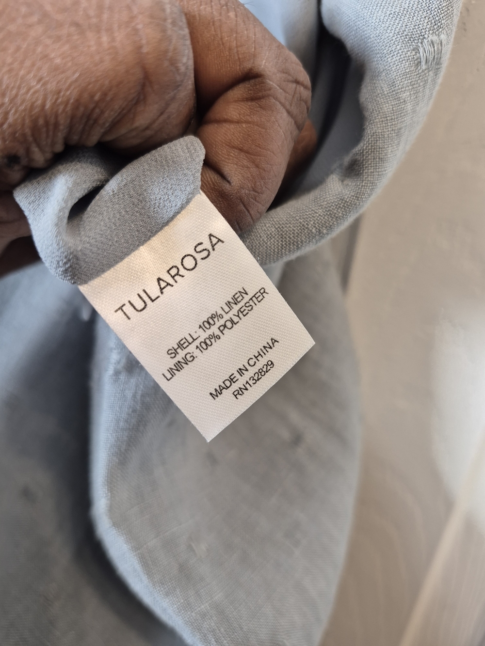 Tularosa Blue 100%  Linen Tassel Hem Ankle Pants Cottagecore Coastal Grandma S - Picture 5 of 5